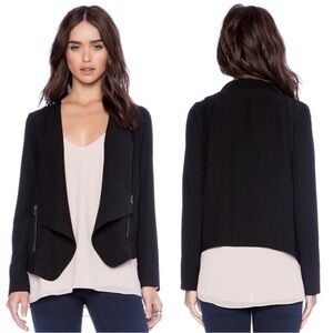 BB Dakota Ishana Open Front Waterfall Blazer Jacket in Black, size S